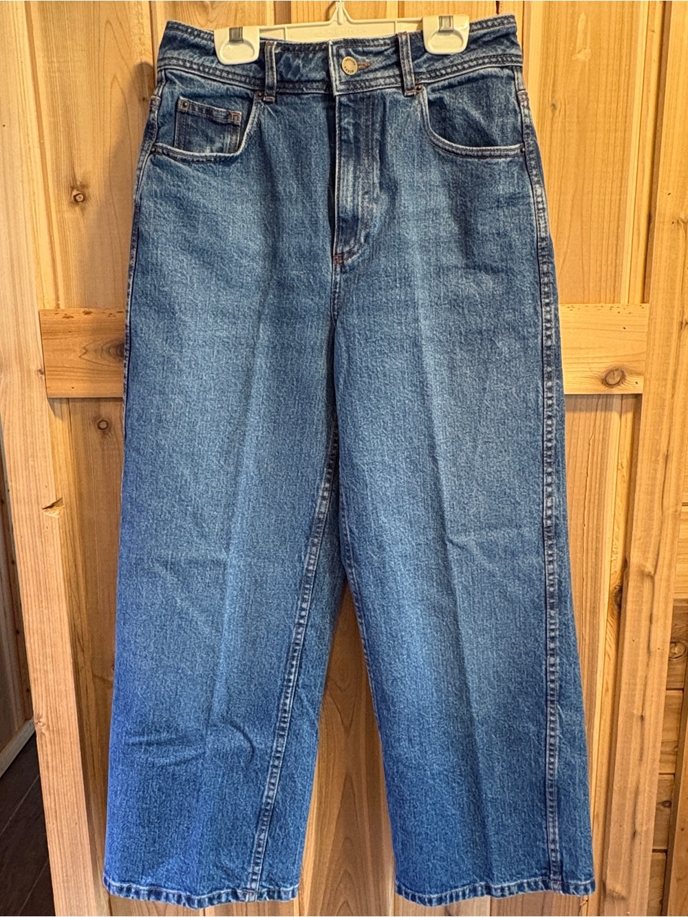 Sezane Le Crop Straight-Leg Jeans in Mid Blue